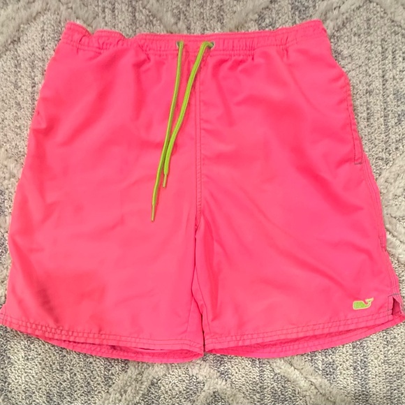 Vineyard Vine’s Men's Neon Pink and Lime Green Swim Trunks Men's Size Small - Picture 1 of 10